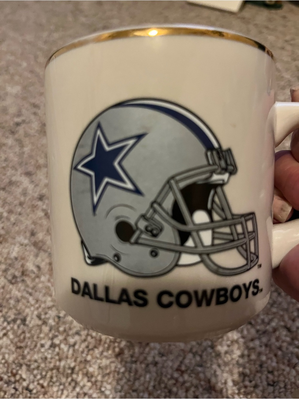 NFL Dallas Cowboys White Mug with Gold Trim